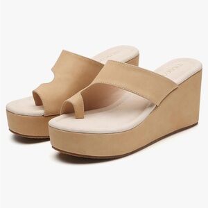 Tilocow Nude Sandal Wedges